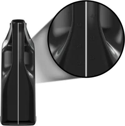 Shows the precise volume measurements of the bottle, allowing customers to understand its capacity.