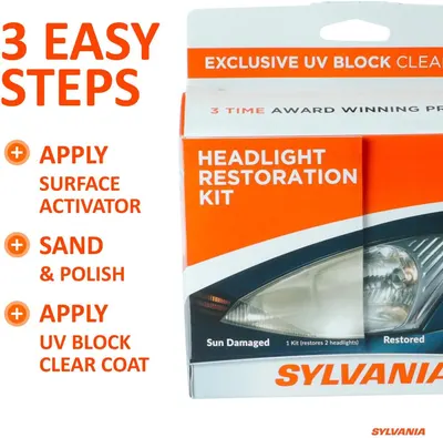 Explains the simple 3-step process for restoring headlights using the kit, making the task seem easy and achievable for customers.