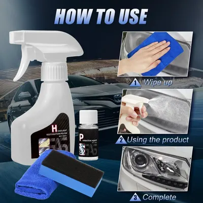 Demonstrates the step-by-step process of using the headlight restoration product, making it easy for customers to understand how to apply and use it…