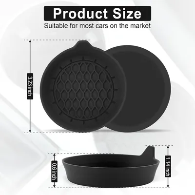 Provides exact measurements of the product to show its compatibility with most cars and reassure customers about its size.