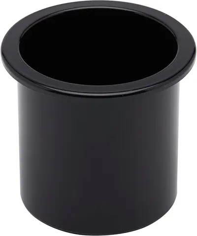 Highlights the product's minimalist and modern aesthetic with its simple black cylindrical shape.
