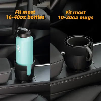 Demonstrates the product's ability to accommodate a wide range of bottle and mug sizes, highlighting its versatility for different drink containers.