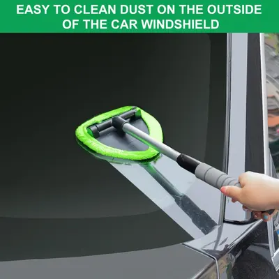 Demonstrates how the product makes it simple to clean dust from a car windshield, highlighting its ease of use for car maintenance.