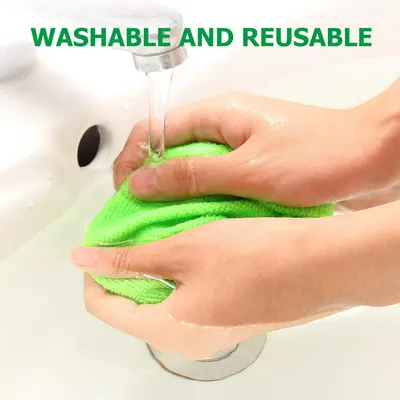 Highlights the product's eco-friendly and cost-effective nature by emphasizing its ability to be washed and used multiple times.