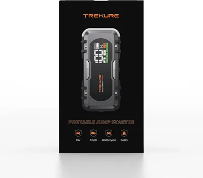 Shows the versatility of the jump starter by highlighting its compatibility with cars, trucks, motorcycles, and boats. Emphasizes the product's portability as a key feature for on-the-go use.