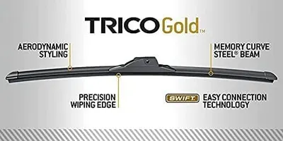 Highlights key design elements of the TRICO Gold wiper blade to demonstrate its advanced technology and performance benefits.