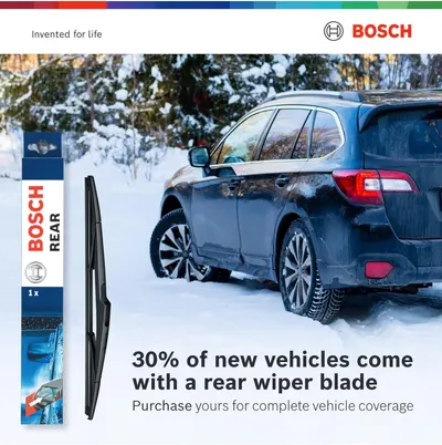 Highlights the importance of rear wiper blades for complete vehicle coverage, especially in winter conditions.