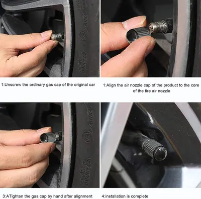 Demonstrates the step-by-step process of installing a new tire valve cap, helping customers understand how easy it is to use the product.