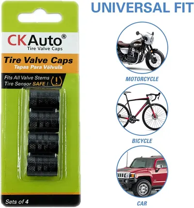 Demonstrates that the tire valve caps are compatible with multiple vehicle types, including motorcycles, bicycles, and cars.