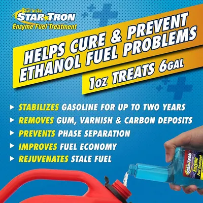 Highlights multiple benefits of the fuel treatment product to address common fuel-related issues and improve engine performance.