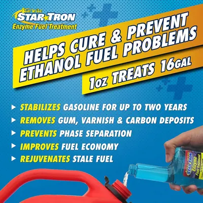 Highlights multiple benefits of the fuel treatment product to address common fuel issues and improve engine performance.