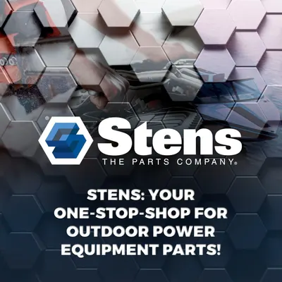 Reinforces Stens as the go-to brand for outdoor power equipment parts, positioning them as a comprehensive solution provider.