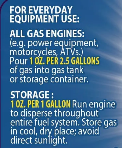 Provides clear instructions on how to use the fuel additive for different equipment types and storage scenarios.