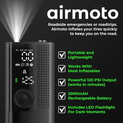 Highlights multiple key features of the Airmoto tire inflator to show its versatility and usefulness for various situations. Demonstrates the different use cases where the Airmoto tire inflator can…
