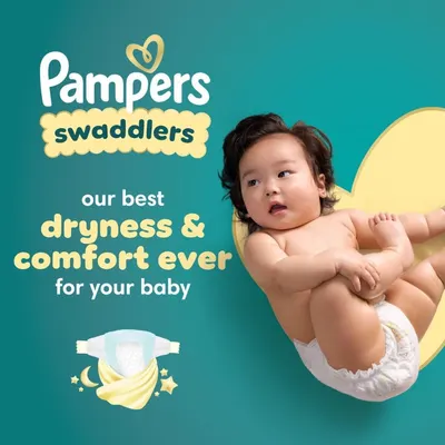 Highlights the product's superior dryness and comfort features to appeal to parents seeking the best diaper for their baby. Reinforces the Pampers brand and introduces the Swaddlers product line to…