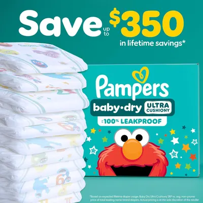 Highlights the potential cost savings of using Pampers diapers over time, encouraging long-term brand loyalty. Emphasizes the product's leak protection feature to reassure parents about its…