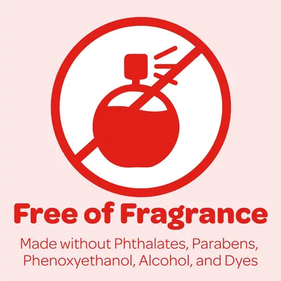 Highlights that the product is free of fragrances and other potentially irritating ingredients, appealing to consumers with sensitivities or those seeking more natural products.