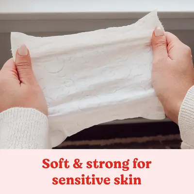 Emphasizes the product's softness and strength, reassuring customers with sensitive skin that the product is gentle yet effective.