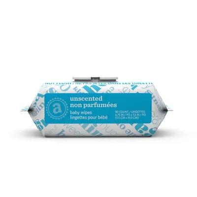 Highlights that the baby wipes are unscented, reassuring parents about the safety and gentleness for their baby's sensitive skin.