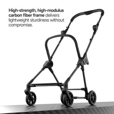 Highlights the product's high-strength, lightweight carbon fiber frame to emphasize its durability and portability.