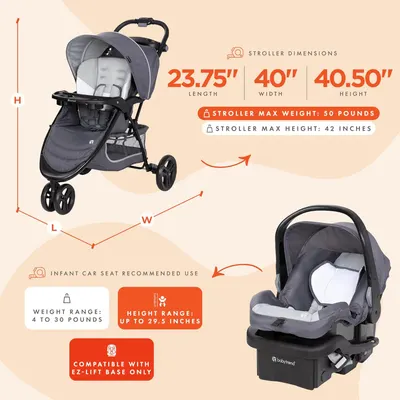 Secondary Images for Baby Trend Stroller and EZ-Lift Infant Car Seat