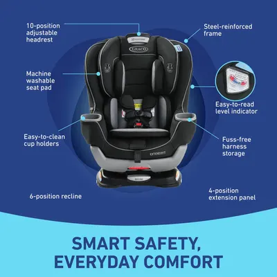 Highlights key safety and comfort features of the car seat to reassure parents about its functionality and ease of use. Emphasizes the car seat's safety features and user-friendly design to appeal…