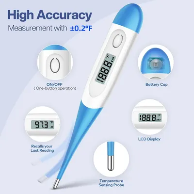 Highlights the key features and components of the thermometer to demonstrate its accuracy and ease of use.