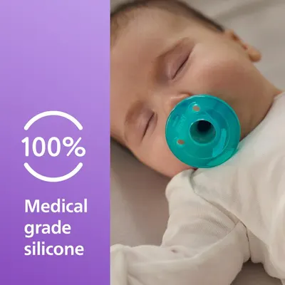 Reassures parents about the safety and quality of the pacifier material for their baby.