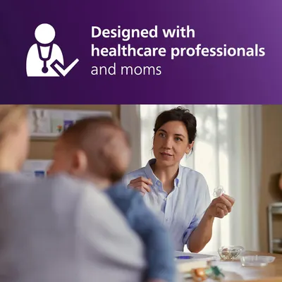 Emphasizes that the product was designed with input from both healthcare professionals and mothers, conveying expertise and real-world usability.