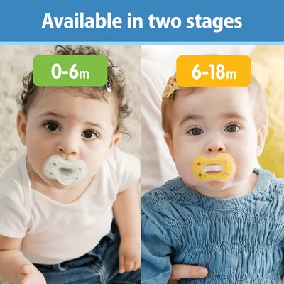 Guides parents in selecting the correct pacifier size based on their baby's age, ensuring proper fit and safety.