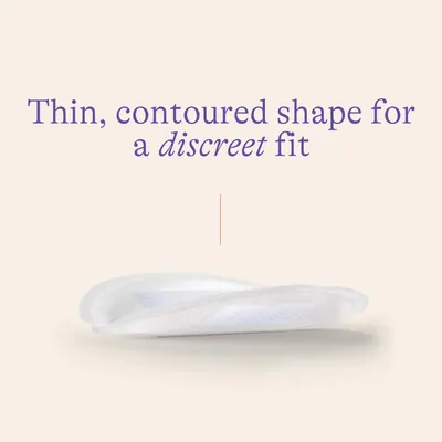 Emphasizes the product's slim and contoured shape to reassure customers about its discreet fit and comfort.
