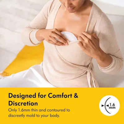 Highlights the product's slim 1.6mm thickness and contoured shape for comfortable, discreet wear.