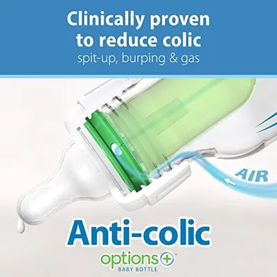 Highlights the product's ability to reduce colic, spit-up, burping, and gas in babies, emphasizing its clinical effectiveness.