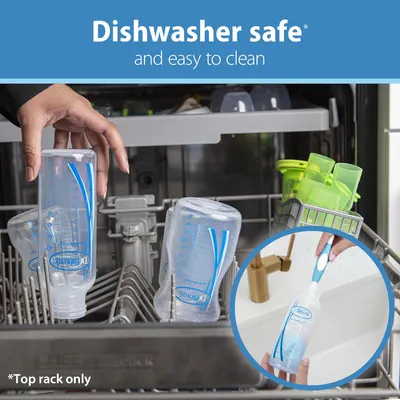 Highlights that the product is dishwasher safe and easy to clean, emphasizing convenience for the user.