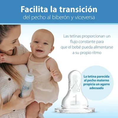 Highlights how the bottle nipple facilitates an easy transition between breastfeeding and bottle feeding for babies.