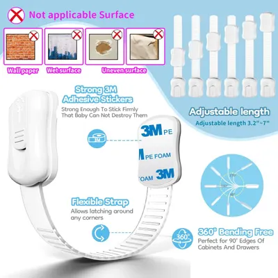 Secondary Images for 8-Pack Cabinet Locks Baby Proofing