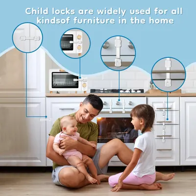 Secondary Images for 8-Pack Cabinet Locks Baby Proofing