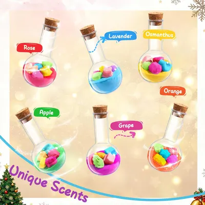 Highlights the product's variety of scents with a festive Christmas theme, appealing to holiday shoppers and gift-givers. Shows the range of scent options available in the product line, helping…