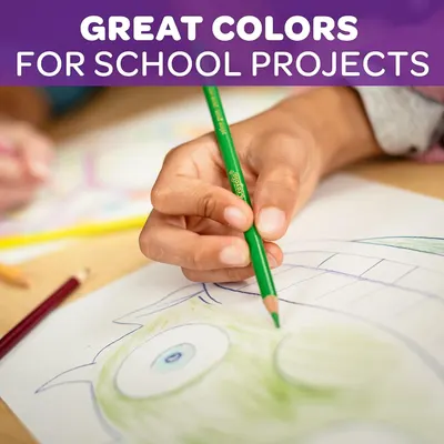 Highlights the product's vibrant color range, emphasizing its suitability for school projects and creative work.