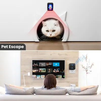Demonstrates how the product can be used for pet monitoring while integrating with smart home devices like TVs and speakers.