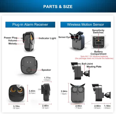 Secondary Images for Driveway Alarm- 1/2 Mile Long Range Wireless Driveway Alarm Outdoor Weather Resistant…