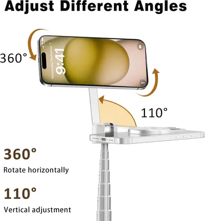 Demonstrates the product's flexibility in adjusting to different viewing angles, highlighting its versatility for various use cases.