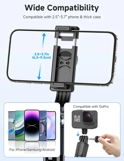 Demonstrates the product's compatibility with a wide range of phone sizes and cases, reassuring customers it will work with their device.