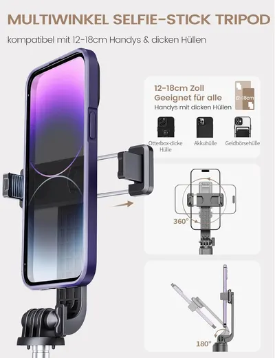Secondary Images for Selfie Stick Tripod with Remote