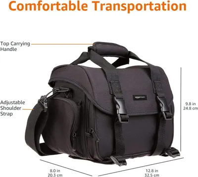 Provides exact measurements of the camera bag to help shoppers understand its size and carrying capacity.