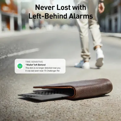 Highlights the product's ability to prevent losing valuable items by alerting the user when they leave something behind.