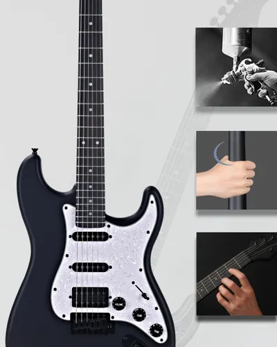 Demonstrates different ways to interact with and play the guitar, showcasing its versatility as an instrument.