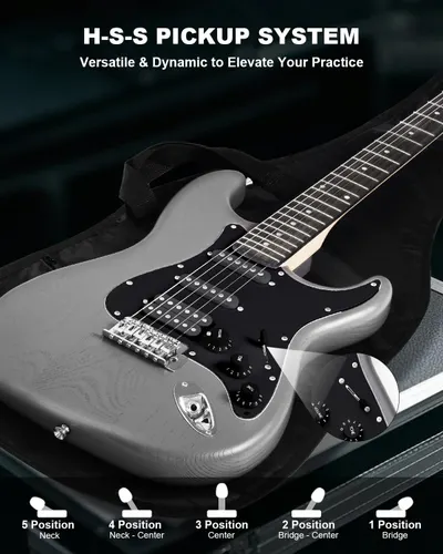 Showcases the H-S-S pickup system's versatility and dynamic range, highlighting its ability to elevate a guitarist's practice and performance.
