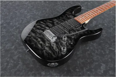 Showcases the electric guitar's sleek design and premium materials to appeal to musicians and guitar enthusiasts.