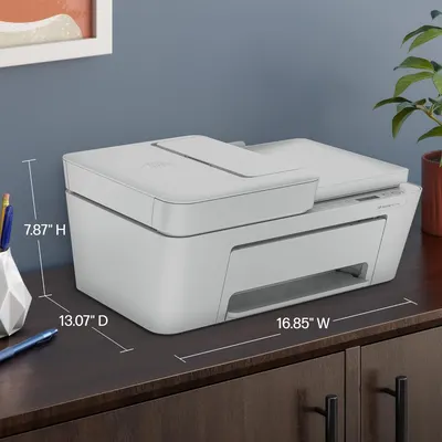 Provides precise measurements of the printer to help shoppers understand its physical size and ensure it fits in their intended space.